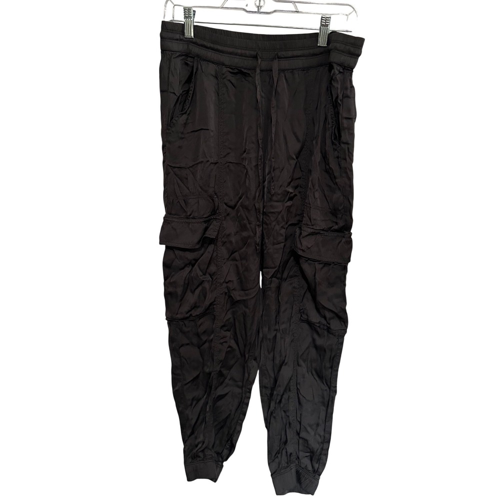Aerie Womens Grey Silky Cargo Jogger Pants Elastic Waist Drawstring Size M